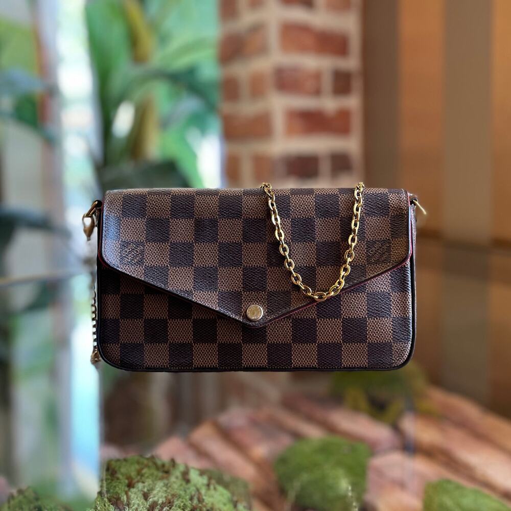 LOUIS VUITTON Felicie Pochette Damier Ebene Canvas Crossbody